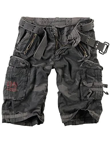 Surplus Raw Vintage Royal Shorts in Royalcamo, 4XL - Bequeme Cargo Shorts für Herren im colonialen Army Style, knielang und lässig. Robuster Baumwollstoff sorgt für Tragekomfort und authentischen Used Look. In Übergröße und verschiedenen Farben erhältlich.