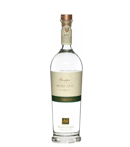 Marzadro Grappa Moscato - Edle Spirituose aus Trentino - Wein & Sekt, 40,1-50% Alkoholgehalt, vollmundiger Genuss aus 700 ml, ideal für Kenner und Genießer.