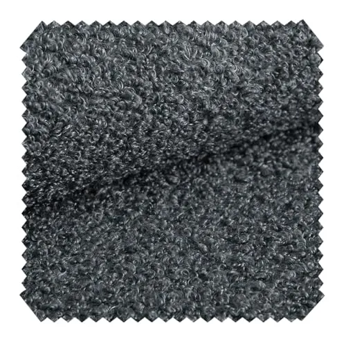 novely® CENTRO Kuschelweicher Bouclé-Stoff, voluminöser Möbelstoff, wasserabweisender und UV-beständiger Polsterstoff, Meterware 1 lfm | Farbe: 15 Anthrazit