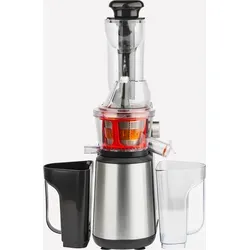 H.Koenig GSX18 Entsafter - Slow Juicer mit 1 L Fassungsvermögen - Entsafter für frische Säfte, 400 W Leistung, 30 % mehr Saftausbeute, Edelstahl-Gehäuse und einfacher Reinigung dank Tropfstopsystem.