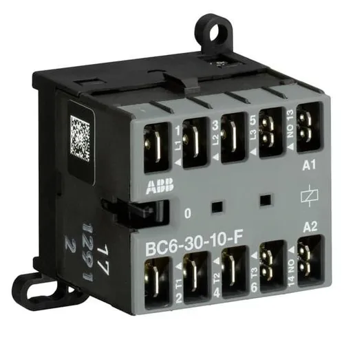 ABB BC6-30-10-F-07 Kleinschütz 12VDC - Kompakter Kleinschütz für vielseitige Anwendungen, ideal bei engen Platzverhältnissen, mit AC-/DC-Ansteuerung und anpassbarem Zubehör für flexible Einsatzmöglichkeiten.