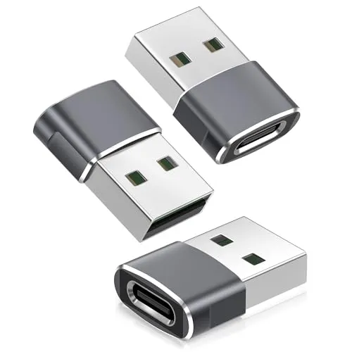 Basesailor USB auf USB C Adapter 3 Pack für iPhone & iPad - USB-A auf USB-C Adapter für einfaches Laden und Synchronisieren von Geräten. Robust und kompakt, ideal für den täglichen Einsatz mit hoher Datenübertragungsgeschwindigkeit.