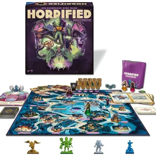 Ravensburger Horrified: World of Monsters - Kooperatives Brettspiel für 1-5 Spieler, immersives Erlebnis mit herausfordernden Monstern und strategischen Taktiken