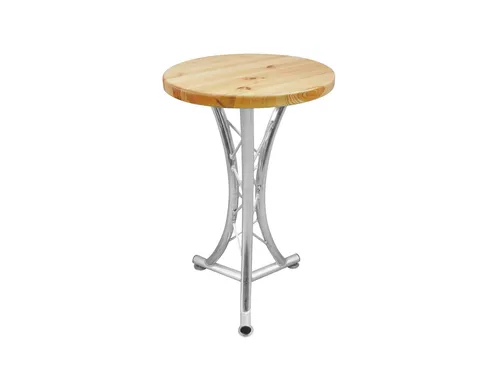 ALUTRUSS Bistrotisch 3 Fuß geschwungen - Lichtständer & Traversen – Formschöner und strapazierfähiger Bistrotisch, ideal für Messen und Diskotheken, perfekt kombinierbar mit Traversensystemen.