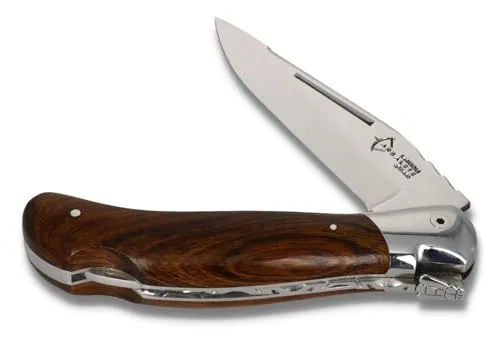 Arbalete G. David Laguiole Jagdmesser - 12cm Griff Eisenholz - Klinge 10 cm glänzend - Backen glänzend - Taschenmesser Frankreich
