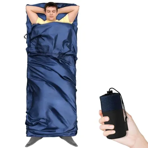 Ultraleichter Hüttenschlafsack aus Mikrofaser mit Kissenfach - Ideal für Reisen, Camping und Hostels. Mit nur 200 g Gewicht und kompaktem Design bietet dieser Schlafsack hohen Komfort und Atmungsaktivität. Pflegeleicht und vielseitig einsetzbar.