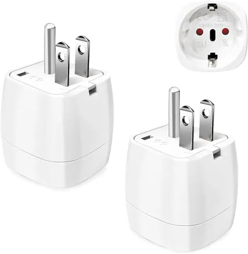Stück Reiseadapter USA - Universeller Steckdosenadapter für Reisen - Internationale Netzadapter für die USA, Kanada und mehr. Kompakt, leicht und sicher mit 360°-Schutz. Ideal zum Laden Ihrer Geräte unterwegs.