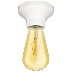 ledscom.de LED Deckenleuchte Elektra Porzellan inkl. E27 Lampe Vintage Retro gold 3,83W extra-warm-weiß 489lm