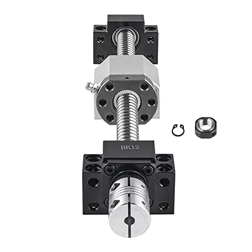 CNCMANS Kugelumlaufspindel SFU1605 400mm Edelstahl Gerollte ballscrew mit BK12 / BF12 Endunterstützung, Schraubkupplung von 6,35x10mm und DSG16H Muttergehäuse CNC Teile für 3D Maschinen
