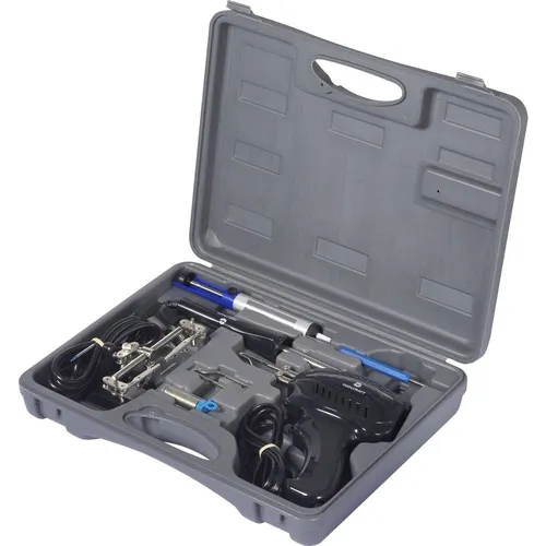 TOOLCRAFT SK 3000 Lötkolben-Set 230V 100W - Universelles Lötset mit Schnell-Lötpistole, vernickelter Lötspitze und praktischem Lötkoffer