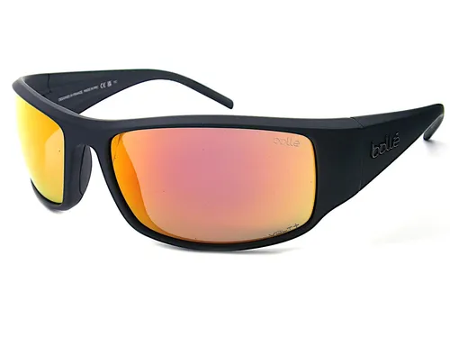 Bolle King Polarisierte Sonnenbrille Schwarz Matt Mit Volt+ Ruby Linsen BS026006