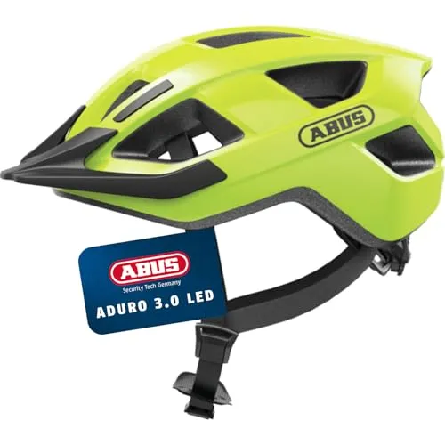 ABUS Fahrradhelm Aduro 3.0 LED - Fahrradhelm für Damen und Herren, sportlich und stilvoll mit optimierter Ventilation und integriertem LED-Rücklicht für erhöhte Sichtbarkeit im Stadtverkehr.