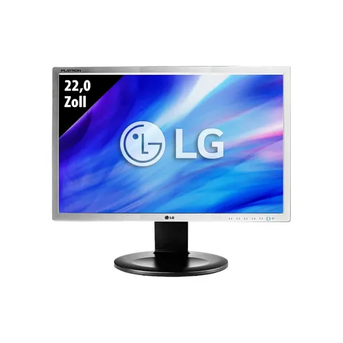 LG Flatron E2210PM-SN 22 Zoll Monitor - WSXGA+ Bildschirm mit 5 ms Reaktionszeit, höhenverstellbar und schwenkbar – ideal für ergonomisches Arbeiten im Büro.