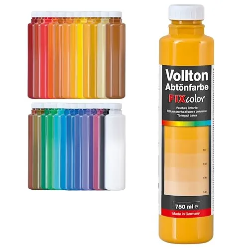decotric Decolor Bunte Abtönfarbe Goldocker - 750 ml I Dispersionsfarbe für dekorative Anstriche und wasserbasierten Materialien I Hohe Farbkraft & Ergiebigkeit