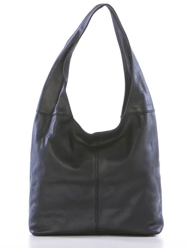 Anna Morellini Leder-Schultertasche "Barga" in Schwarz - Stilvolle Damenhandtasche - Elegante Anna Morellini Leder-Schultertasche "Barga" in Schwarz. Mit praktischem Reißverschluss und Innentasche für sicheren Stauraum. Ideal für den täglichen Gebrauch und made in Italy.