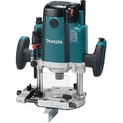 Makita Router 2100W 12mm RP2303FC - Professioneller 2100W Router mit Anti-Restart-Funktion, präziser Tiefeneinstellung und zwei LED-Lampen. Ideal für Fräseinsätze und Stationärbetrieb.