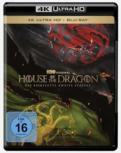 House Of The Dragon - Staffel 2 (4K Ultra HD) (+ Blu-ray) - Fantasy-Serie auf 4K Ultra HD, spannende Fortsetzung für Fans von epischen Geschichten, freigegeben ab 16 Jahren.