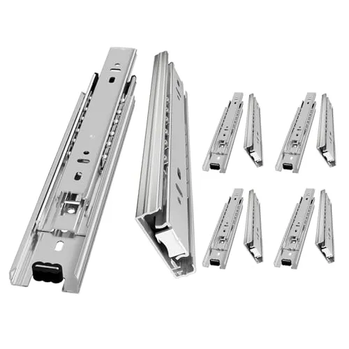 AOLISHENG Schubladenschienen Vollauszug 550mm Schwerlastauszug mit 45 kg Tragkraft für Küchenschränke und Möbel,Weiß,5 Paar(10er Set)