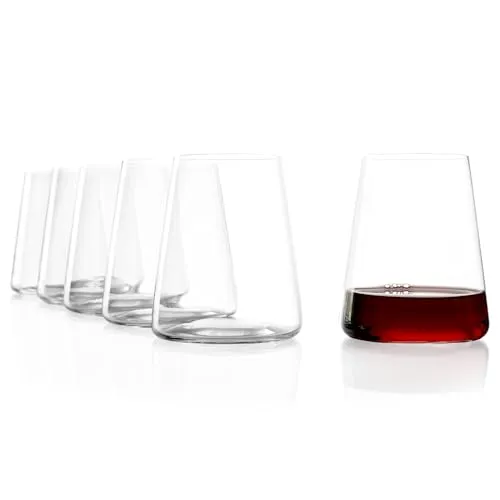 Stölzle-Lausitz Weingläser Power Rotweinbecher, 6 Stück - Hochwertige Rotweingläser aus Kristallglas mit 515ml Volumen. Ideal für optimale Weinbelüftung, spülmaschinenfest und pflegeleicht.