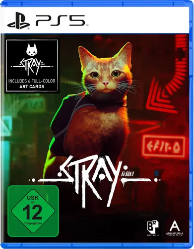 Stray für Sony PlayStation 5 - NEU & OVP - PC- & Videospiele, erlebe das Abenteuer eines streunenden Katers in einer faszinierenden Cyberstadt, ideal für Fans von Erkundung und Rätseln.