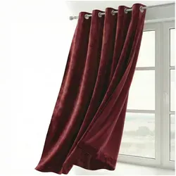 Beautex Verdunkelungsvorhang Samt Vorhang Ösen Gardine Velvet blickdicht abdunkelnd (1 St), Ösen, abdunkelnd rot 140 cm x 175 cm