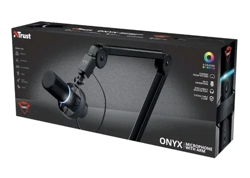 Trust Onyx Mikrofon- und Kameraarm - Mikrofon- und Kameraarm für flexibles Positionieren, ideal für Streamer und Podcaster, sorgt für optimale Audio- und Videoqualität.