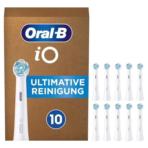 Oral-B iO Ultimative Reinigung Aufsteckbürsten, 10 Stück - Ersatzzahnbürsten für Oral-B Zahnbürsten, entfernt bis zu 100% mehr Plaque für ein sensationelles Mundgefühl dank innovativer iO Technologie.