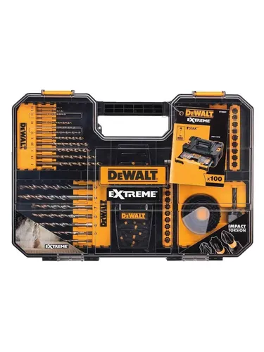 Dewalt Extreme Impact Torsion - 100 Piece Drill Drive Set - Bohrer Bits, hochwertiges 100-teiliges Set mit Torsionstechnologie für längere Lebensdauer und verbesserte Leistung.