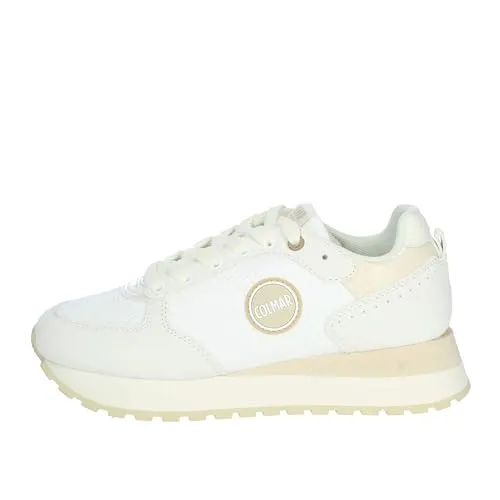 Scarpe donna Colmar sneaker Travis Authentic high outsole 050 suede/ mesh white/ beige DS24CO01 40