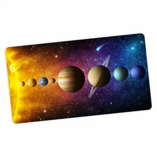 stabile XXL Vinyl Schreibtischunterlage Sonnensystem Bastelmatte Kinder Platzset