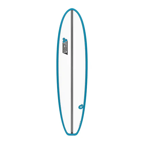 Surfboard CHANNEL ISLANDS X-lite2 Chancho 8.0 Blau Al Merrick Shape Torq - Mini Malibu Surfboard in Blau, ideal für alle Surflevel und sorgt für optimale Stabilität und Wendigkeit im Wasser.