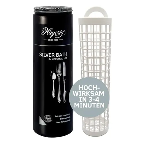 Hagerty Silver Bath 580 ml - Effektives Silberputzmittel - Reinigungsgeräte & -materialien, entfernt mühelos Anlauf und Schmutz von Besteck und Metall für strahlenden Glanz.