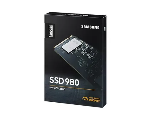 Samsung SSD 980 500GB MZ-V8V250BW - Hochleistungs M.2 NVMe SSD mit 3100 MB/s Lesen und 2600 MB/s Schreiben, ideal für Gaming und kreative Anwendungen
