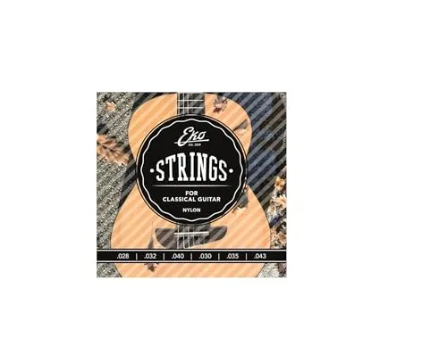 EKO GUITARS | Klassikgitarren-Saiten Set Nylon 28-43, Mittlere Spannung, Stärken .028-.043, Ausgewogener und klarer Klang, Kompatibel mit allen Modellen