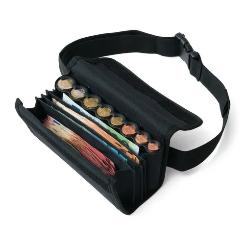 Securina24 Kellnertasche mit 8 Fächern - Münzzähler & -sortierer mit 4 zusätzlichen Scheinfächern und großem Fassungsvermögen, ideal für Kellner. Robustes Material und vielseitige Tragemöglichkeiten bieten Komfort und Funktionalität.