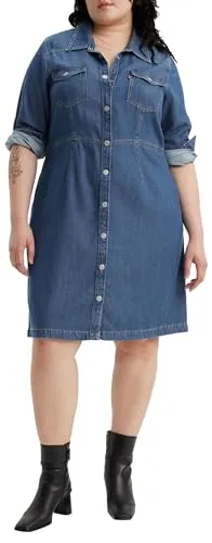 Levi's Women's Plus Size Otto Western Dresses, Square Deal, 1XL