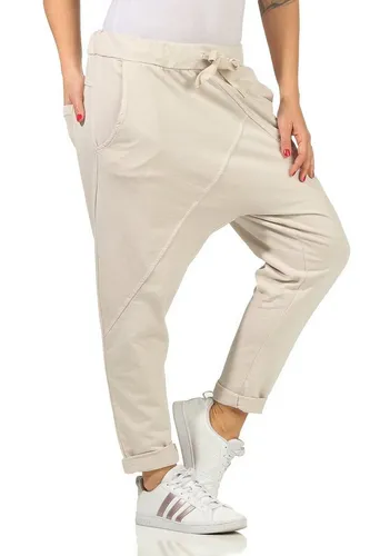 CLEO STYLE Damen Jogginghose 104 Beige - Bequeme Jogginghose für Damen mit elastischem Bund und Tunnelzug. Ideal für Sport und Freizeit, in unifarbenem Beige und figurumspielendem Schnitt.
