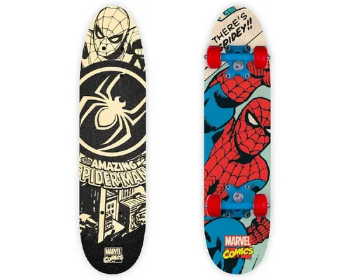 Spiderman Skateboard 24" – Robustes Cruiserboard für kleine Helden - Cruiserboard mit buntem Spiderman-Design, ideal für Kinder, um sicher und stylisch zu fahren. Schutzausrüstung empfohlen.