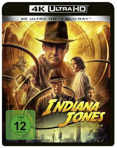 Indiana Jones und das Rad des Schicksals (4K Ultra HD) (+ Blu-ray) - Abenteuerfilm für die ganze Familie, beeindruckende 4K Ultra HD-Qualität und spannende Extras, freigegeben ab 12 Jahren.