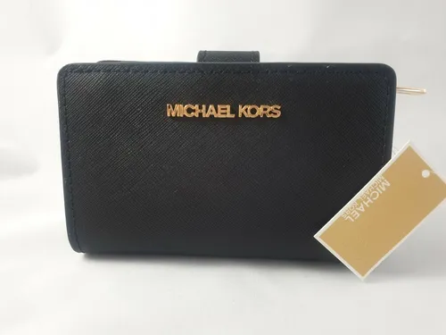 MICHAEL KORS DAMEN JET SET BIFOLD Geldbörse - Elegante Geldbörse aus hochwertigem Leder, ideal für stilbewusste Damen. Mit praktischem Falt-Design und Platz für Kreditkarten und Fotos.