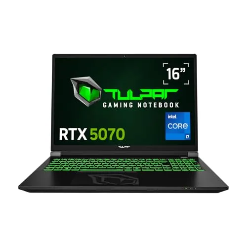 TULPAR T6 V3.6.2 Gaming Laptop | 16'' FHD+ 165Hz IPS-Display | Intel Core i7 | 32 GB RAM | 500 GB SSD | Nvidia RTX 5070 | Windows 11 - Leistungsstarker Gaming Laptop mit Intel Core i7-14700HX und 165Hz IPS-Display für flüssiges Gameplay. Ideal für Gamer und Content Creator, bietet er beeindruckende Grafik und schnelle Ladezeiten.