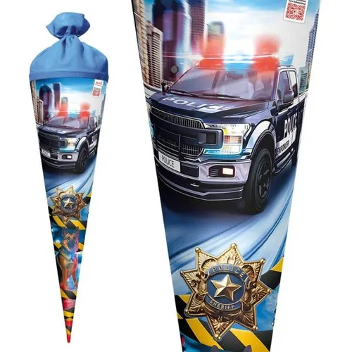 ROTH Schultüte 'Polizei 911', rund, 700 mm - Bunte Schultüte im Polizeidesign, ideal für den Schulstart. Sie bietet viel Platz für kleine Überraschungen und ist ein echter Hingucker.