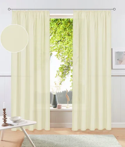 Otto Home Vorhang "Raja" - Beige Gardinen mit Kräuselband, 265 cm - Stylische Vorhänge für dein Zuhause: Der blickdichte Vorhang "Raja" von OTTO home überzeugt mit modernem Kräuselband und edler champagner Farbe. Ideal für ein gemütliches Ambiente im Wohnbereich. Lieferumfang: 2 Stück.