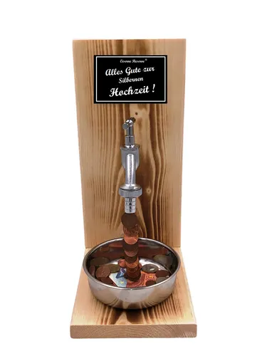 Eiserne Reserve® Geschenkbox zur Silbernen Hochzeit - Grußkarten für die Silberne Hochzeit mit einem einzigartigen Geldhahn – das perfekte Geschenk für unvergessliche Momente.