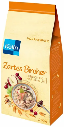Kölln Bircher Müsli - Getrocknete Früchte & Haselnüsse - 1,7 kg - Müslis, köstliches Bircher Müsli mit getrockneten Früchten und Haselnüssen, ideal für ein nahrhaftes Frühstück oder Snack.