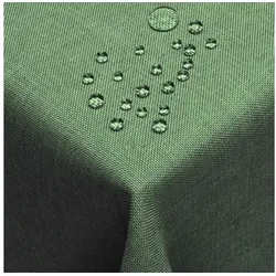 DecoHomeTextil Heimtextilmanufaktur Tischdecke Leinen Optik Tischdecke Tischtuch Abwaschbar Wasserabweisend grün Eckig 130 x 160 cm