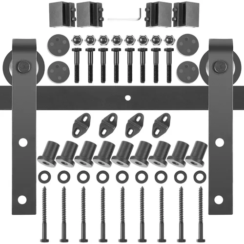 VEVOR Schiebetürbeschlag 366cm – Robustes Schiebetürsystem - Zubehör für Möbel: Hochwertiges Schiebetürsystem aus Kohlenstoffstahl mit 150kg Tragfähigkeit, ideal für Küchen und Ställe. Einfache Montage und langlebige Konstruktion.