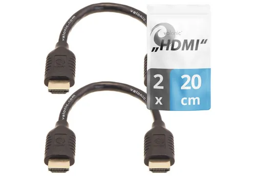 valonic valonic - HDMI Kabel, 20cm kurz, Doppelpack, Full HD, Ethernet HDMI-Kabel, HDMI Typ A, HDMI Typ A (20 cm), 4k, ARC, UHD, FullHD, Ethernet 0,2m TV Kabel Monitor PC Laptop Switch