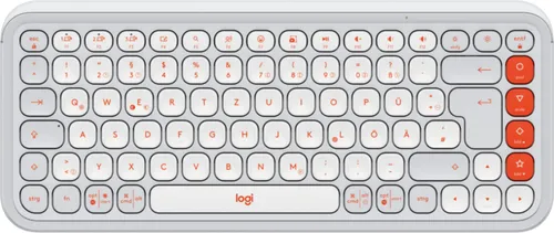 Logitech POP ICON KEYS Bluetooth Tastatur Deutsch, QWERTZ Weiß - Tastatur mit anpassbaren Action Keys für schnellen Zugriff auf Tools, ideal für kreatives Arbeiten und individuelles Design dank recyceltem Kunststoff.