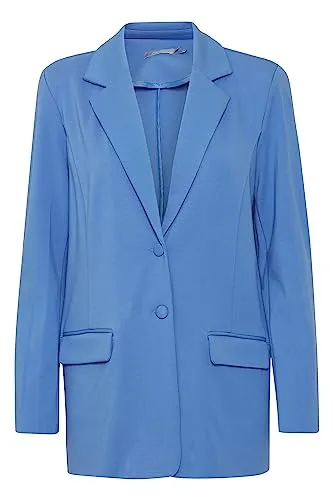 fransa FRLANO Damen Blazer Longblazer Jacke mit Reverskragen und Knopf mit Stretch, Größe:M, Farbe:Ultramarine (174037)